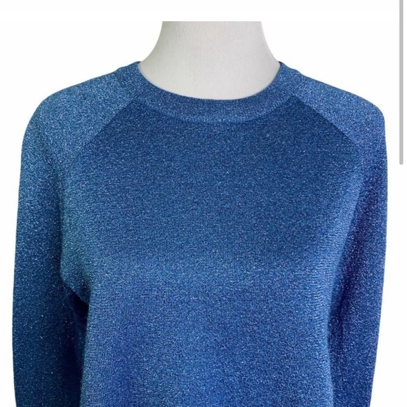 J. Crew Blue Shimmer Sparkle
Side Slit Crew Neck Pullover
Sweater Sz XS … - Picture 3 of 14
